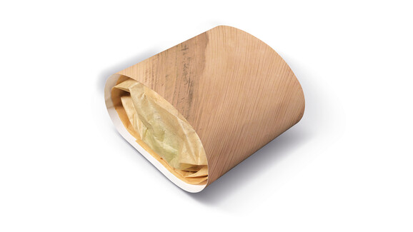 Snacktasche für Burger &amp; Co, Kraftpapier braun, Motiv: &quot;Holzoptik&quot;, B 360 mm x L 260 mm, braun, fettdicht: Ja, A-Nr.: 96508 - 01