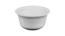 Menüschale to go, 350 ml, Bagasse, Ø 135 mm, 46,6 mm, weiß, VERIVE, A-Nr.: 16522 - 01