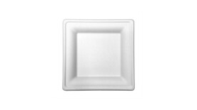 Einwegteller, Bagasse, 200 x 200 x 15 mm, weiß, VERIVE, A-Nr.: 16524 - 01