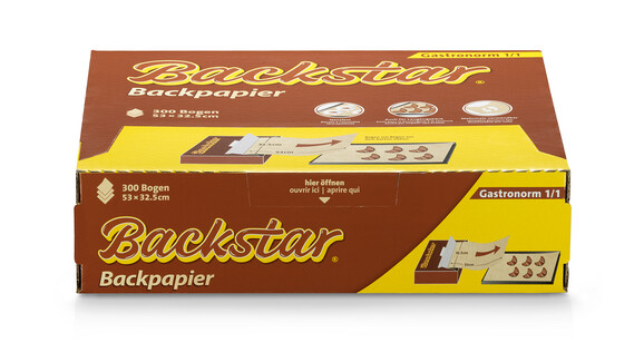 Backpapier Profi-Bogen Backstar, 1/1 Bogen, 530 x 325 mm, 300 Stk./Box, A-Nr.: 17551 - 01